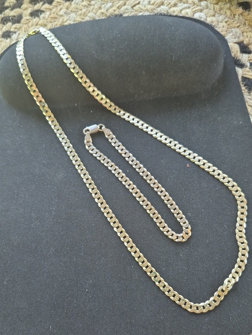 Men's Italian 14k Over 925 Silver 5mm Cuban Link Necklace and Bracelet Set
